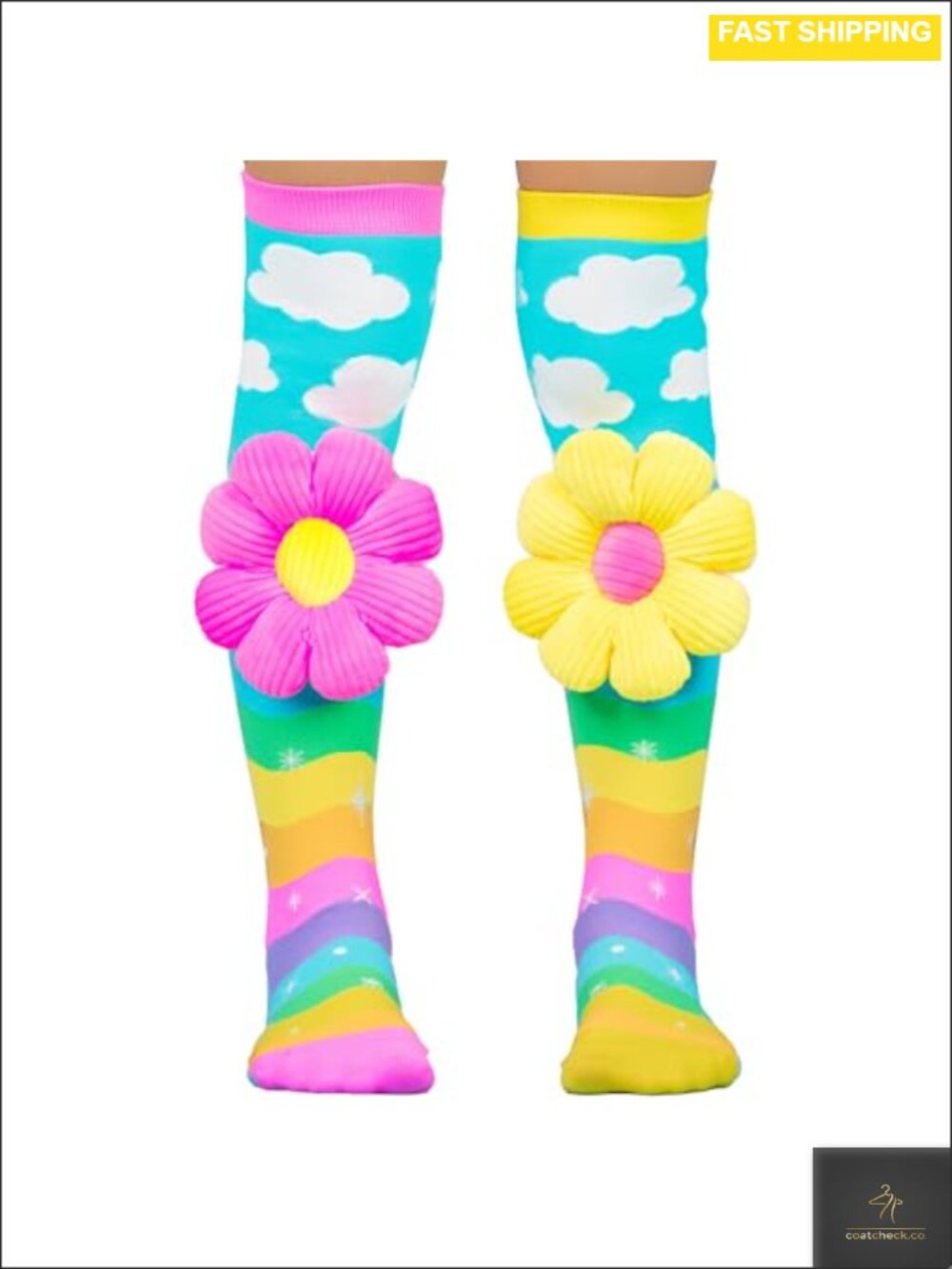 MADMIA Flower Power Knee-High Socks One Size Novelty Dress-Up